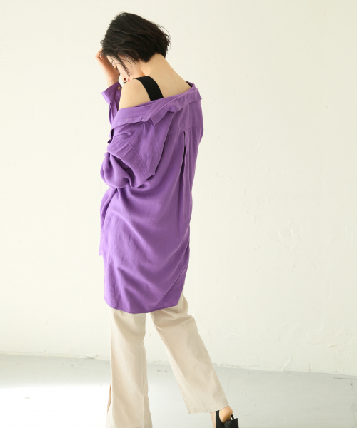 LOWRYS FARM（ローリーズファーム）の「スーピマアシメノースリーブ　828802（Tシャツ/カットソー・レディース・ブラック/ベージュ/ブラウン/オフホワイト・FREE）」の5枚目の写真