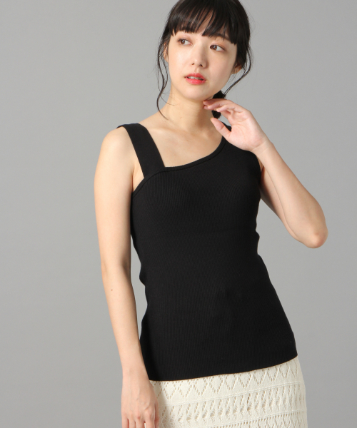 LOWRYS FARM（ローリーズファーム）の「スーピマアシメノースリーブ　828802（Tシャツ/カットソー・レディース・ブラック/ベージュ/ブラウン/オフホワイト・FREE）」の15枚目の写真