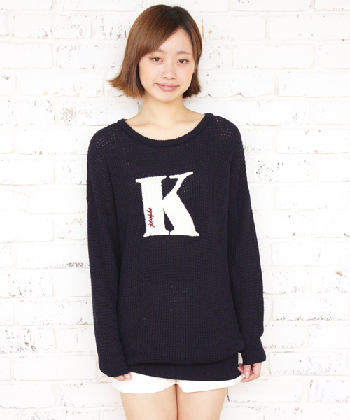 Kastane（カスタネ）の「【Kastane】アニバーサリーチュニックプルオーバー（ニット/セーター・レディース・オフホワイト/ネイビー/ピンク・FREE）」の2枚目の写真