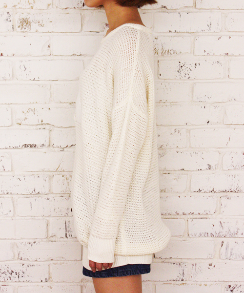 Kastane（カスタネ）の「【Kastane】アニバーサリーチュニックプルオーバー（ニット/セーター・レディース・オフホワイト/ネイビー/ピンク・FREE）」の4枚目の写真