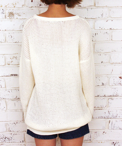 Kastane（カスタネ）の「【Kastane】アニバーサリーチュニックプルオーバー（ニット/セーター・レディース・オフホワイト/ネイビー/ピンク・FREE）」の5枚目の写真