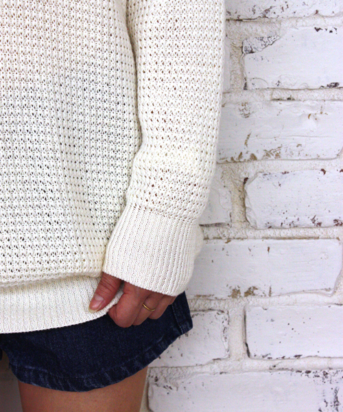 Kastane（カスタネ）の「【Kastane】アニバーサリーチュニックプルオーバー（ニット/セーター・レディース・オフホワイト/ネイビー/ピンク・FREE）」の8枚目の写真