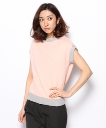 PLST | アンゴラ混ボートネック半袖ニット(ニット/セーター)