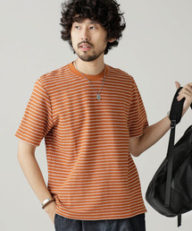 NANO universe | ジャガードボーダークルーネックＴシャツ(Tシャツ/カットソー)