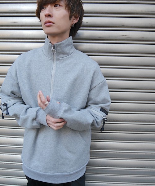 SUPERTHANKS(スーパーサンクス)の「ハーフジップスウェット(スウェット・メンズ・グレー/ブラック/ホワイト/カーキ・MEDIUM/LARGE/SMALL)」の15枚目の写真