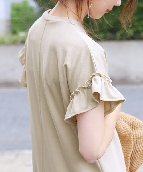 reca(レカ)の「袖フリルスリット入りワンピース(ワンピース・レディース・ホワイト/ブラック/ライトベージュ・M)」の10枚目の写真