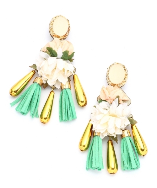 Another Edition（アナザーエディション）の「vanina Blossom ER★◆（イヤリング・レディース・ホワイト/ターコイズブルー・フリー）」の2枚目の写真