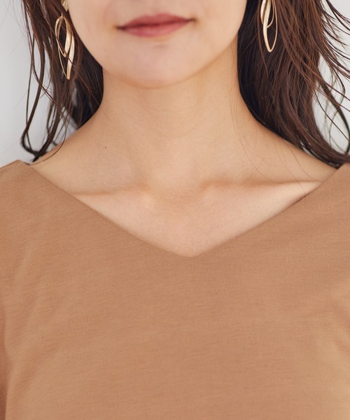 Chaco closet（チャコ クローゼット）の「ベルト付きVネックドルマンロングワンピース（ワンピース・レディース・ブラック/ベージュ/ネイビー/オリーブ/モカ・FREE）」の19枚目の写真