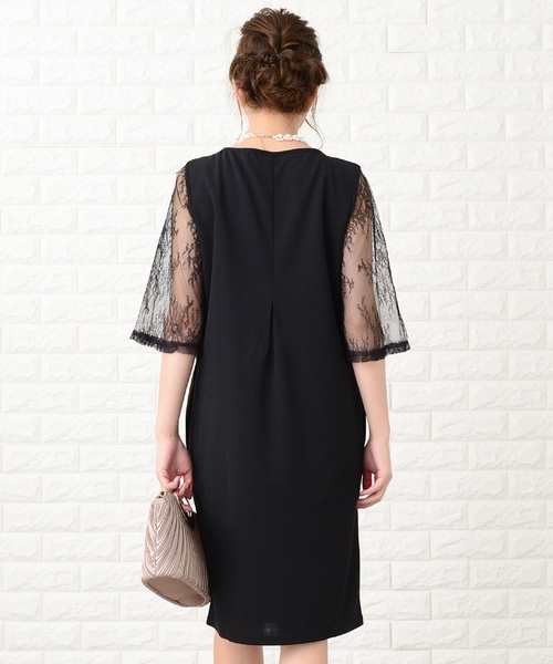 ワンピース ドレス ドレス Lace五分袖レース膝丈コクーンフォーマルワンピース ドレス ドレス Lace Ladies レースレディース のファッション