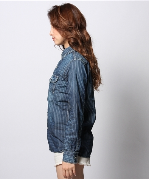 goa（ゴア）の「ウォバッシュデニムシャツ（シャツ/ブラウス・レディース・ブルー/インディゴブルー・FREE）」の6枚目の写真