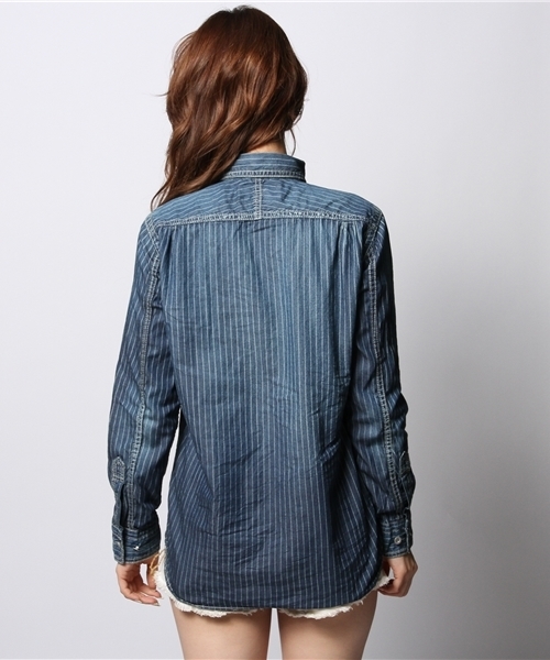 goa（ゴア）の「ウォバッシュデニムシャツ（シャツ/ブラウス・レディース・ブルー/インディゴブルー・FREE）」の7枚目の写真
