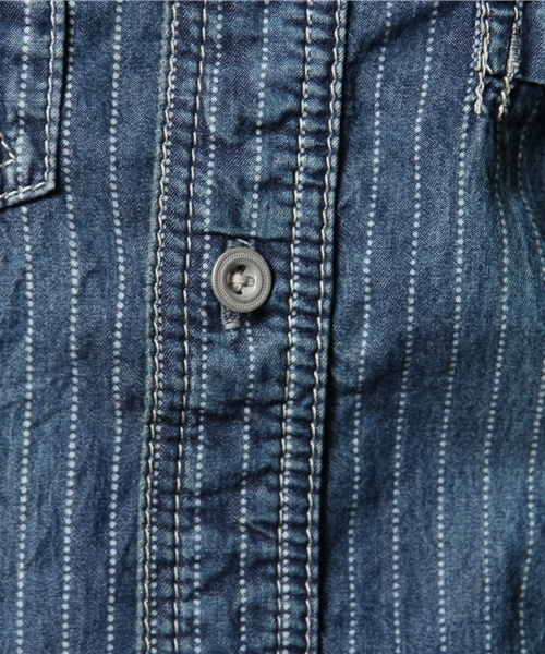 goa（ゴア）の「ウォバッシュデニムシャツ（シャツ/ブラウス・レディース・ブルー/インディゴブルー・FREE）」の4枚目の写真