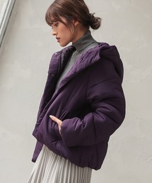 フード付き中綿ショートコート