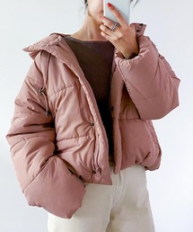 フード付き中綿ショートコート