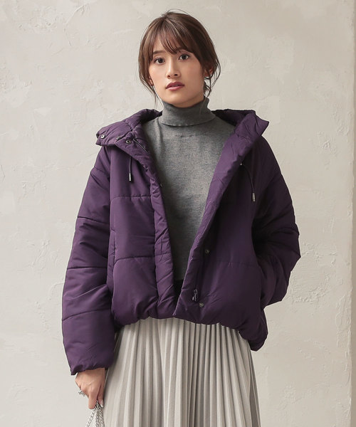 フード付き中綿ショートコート（ダウンジャケット/コート
