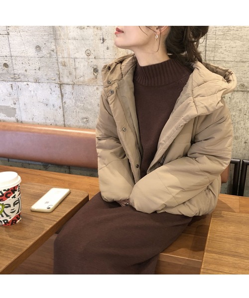 フード付き中綿ショートコート（ダウンジャケット/コート）｜KOBE