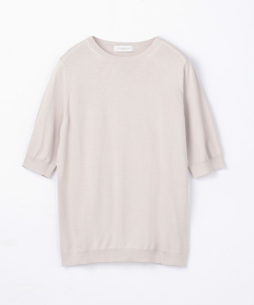 BALLSEY（ボールジィ）の「ハイゲージコットン クルーネックプルオーバー（ニット/セーター・レディース・ネイビー/ライトグレー/チャコールグレー/ホワイト/ライトグリーン/ピンク/イエロー・L/M/S）」の4枚目の写真