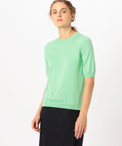 BALLSEY（ボールジィ）の「ハイゲージコットン クルーネックプルオーバー（ニット/セーター・レディース・ネイビー/ライトグレー/チャコールグレー/ホワイト/ライトグリーン/ピンク/イエロー・L/M/S）」の12枚目の写真