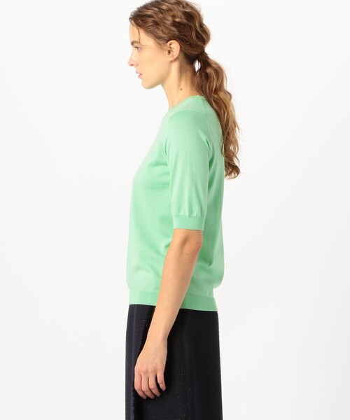 BALLSEY（ボールジィ）の「ハイゲージコットン クルーネックプルオーバー（ニット/セーター・レディース・ネイビー/ライトグレー/チャコールグレー/ホワイト/ライトグリーン/ピンク/イエロー・L/M/S）」の13枚目の写真