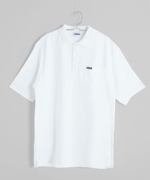 【FILA/フィラ】WEB限定 別注 機能付き ワンポイント ロゴ刺繍 綿100% 半袖ポロシャツ/抗菌防臭＋接触冷感＋汗染み防止