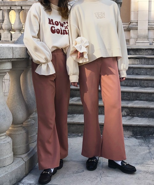 PairPair（ペアペア）の「スリット入りセミフレアパンツ（その他パンツ・レディース・ブラック/スモークピンク/モカ/アイボリー/ライトグリーン・SMALL/MEDIUM）」の5枚目の写真