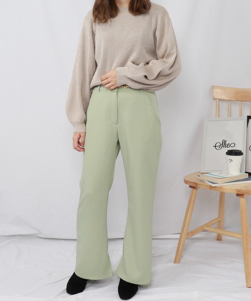 PairPair（ペアペア）の「スリット入りセミフレアパンツ（その他パンツ・レディース・ブラック/スモークピンク/モカ/アイボリー/ライトグリーン・SMALL/MEDIUM）」の7枚目の写真