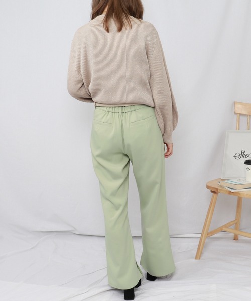 PairPair（ペアペア）の「スリット入りセミフレアパンツ（その他パンツ・レディース・ブラック/スモークピンク/モカ/アイボリー/ライトグリーン・SMALL/MEDIUM）」の9枚目の写真