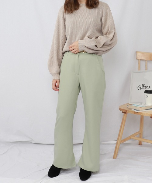 PairPair（ペアペア）の「スリット入りセミフレアパンツ（その他パンツ・レディース・ブラック/スモークピンク/モカ/アイボリー/ライトグリーン・SMALL/MEDIUM）」の19枚目の写真