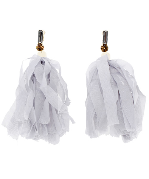 Kastane（カスタネ）の「【Kastane】タッセルイヤリング（ピアス（両耳用）・レディース・ブラック/グレー・FREE）」の5枚目の写真