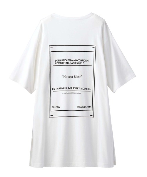 GeeRA（ジーラ）の「綿100％バックプリントＴシャツ（Tシャツ/カットソー・レディース・ベージュ/オフホワイト/ブラック・LARGE/X-LARGE/MEDIUM）」の10枚目の写真