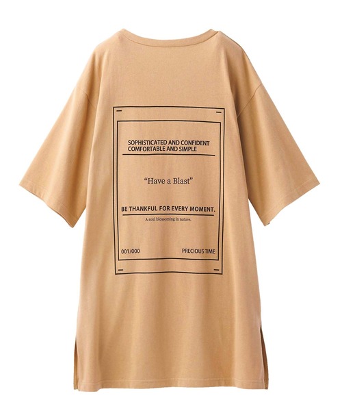 GeeRA（ジーラ）の「綿100％バックプリントＴシャツ（Tシャツ/カットソー・レディース・ベージュ/オフホワイト/ブラック・LARGE/X-LARGE/MEDIUM）」の7枚目の写真