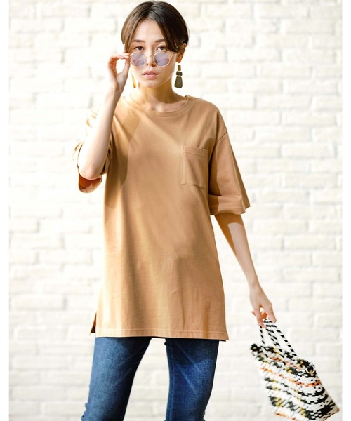 GeeRA（ジーラ）の「綿100％バックプリントＴシャツ（Tシャツ/カットソー・レディース・ベージュ/オフホワイト/ブラック・LARGE/X-LARGE/MEDIUM）」の4枚目の写真