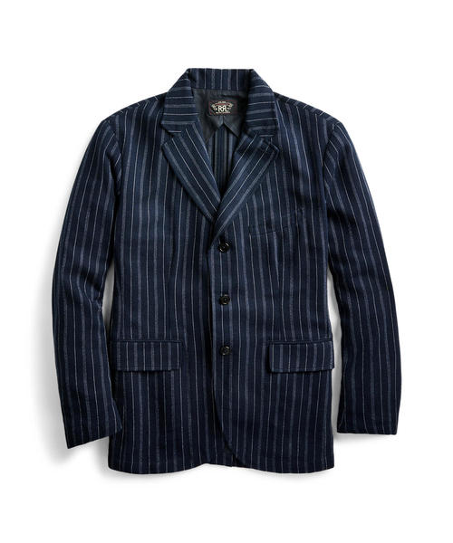 RRL Ralph Lauren(�_�u�� �A�[���G��)�̃X���� �X�g���C�v�h �C���f�B�S �X�|�[�c �R�[�g(�e�[���[�h�W���P�b�g)