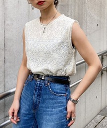 PAGEBOY | クロスステッチ刺繍ノースリブラウス(シャツ/ブラウス)