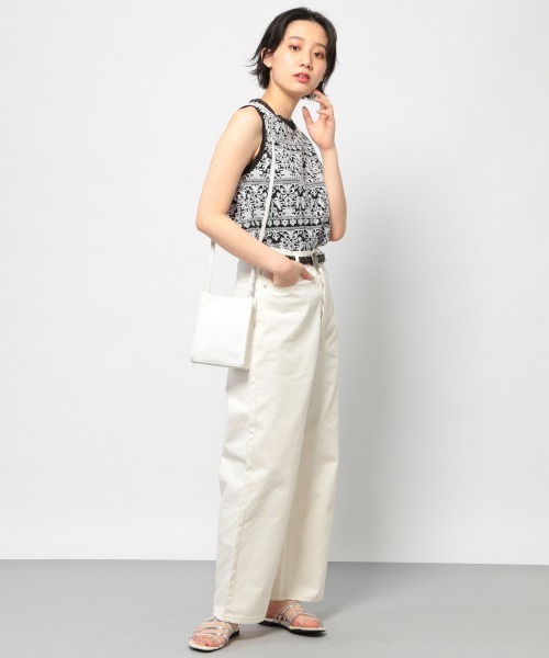 PAGEBOY（ページボーイ）の「クロスステッチ刺繍ノースリブラウス（シャツ/ブラウス・レディース・ブラック/オフホワイト・FREE）」の6枚目の写真