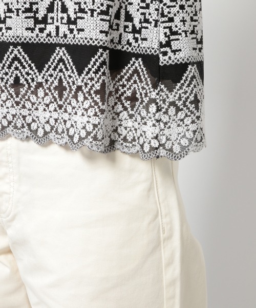 PAGEBOY（ページボーイ）の「クロスステッチ刺繍ノースリブラウス（シャツ/ブラウス・レディース・ブラック/オフホワイト・FREE）」の13枚目の写真
