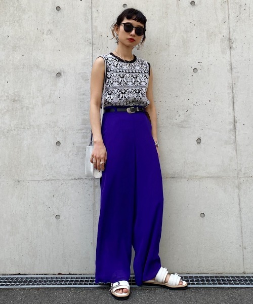 PAGEBOY（ページボーイ）の「クロスステッチ刺繍ノースリブラウス（シャツ/ブラウス・レディース・ブラック/オフホワイト・FREE）」の5枚目の写真