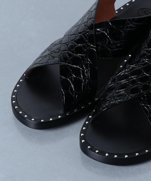 church's チャーチ レザークロスサンダル クロコスタンプ