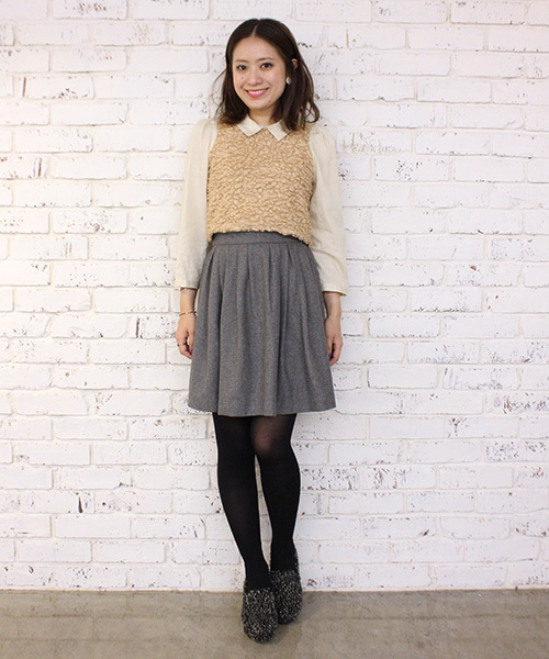 mystic（ミスティック）の「モコモコベストドッキングシャツ（シャツ/ブラウス・レディース・キャメル/ベージュ/チャコールグレー/ブラック・ﾌﾘ-）」の7枚目の写真