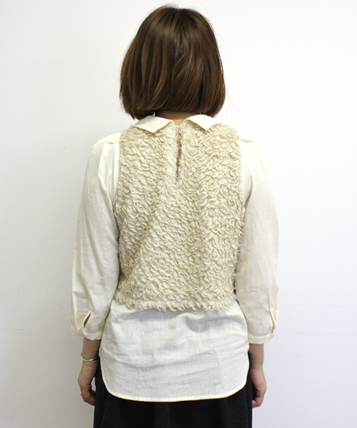 mystic（ミスティック）の「モコモコベストドッキングシャツ（シャツ/ブラウス・レディース・キャメル/ベージュ/チャコールグレー/ブラック・ﾌﾘ-）」の14枚目の写真