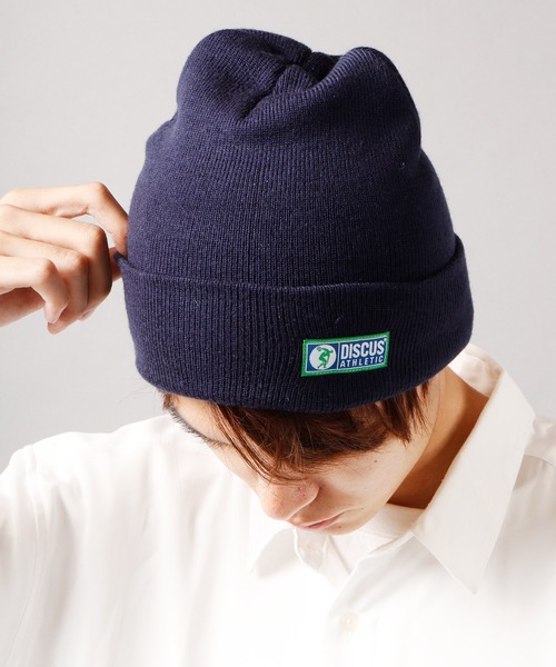 DISCUS（ディスカス）の「【DISCUS】ワンポイント ニットキャップ（ニットキャップ/ビーニー・メンズ・ブラック/レッド/ロイヤルブルー/ネイビー/グレー・FREE）」の4枚目の写真
