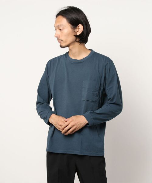 Jackman（ジャックマン）の「USA Cotton L/S Pocket T-Shirt（Tシャツ/カットソー・メンズ・ホワイト/ネイビー/ライトオリーブ/スミクロ/ブラック/ホワイト×グレー/キナリ/ローズ/コーラル/ライトブルーグレー/ネイビー系/ブラウン系その他/オフホワイト/ダークカーキ/サンドグレー/サックスブルー・SMALL/MEDIUM/LARGE/X-LARGE）」の14枚目の写真
