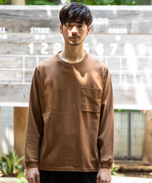 Jackman（ジャックマン）の「USA Cotton L/S Pocket T-Shirt（Tシャツ/カットソー・メンズ・ホワイト/ネイビー/ライトオリーブ/スミクロ/ブラック/ホワイト×グレー/キナリ/ローズ/コーラル/ライトブルーグレー/ネイビー系/ブラウン系その他/オフホワイト/ダークカーキ/サンドグレー/サックスブルー・SMALL/MEDIUM/LARGE/X-LARGE）」の9枚目の写真