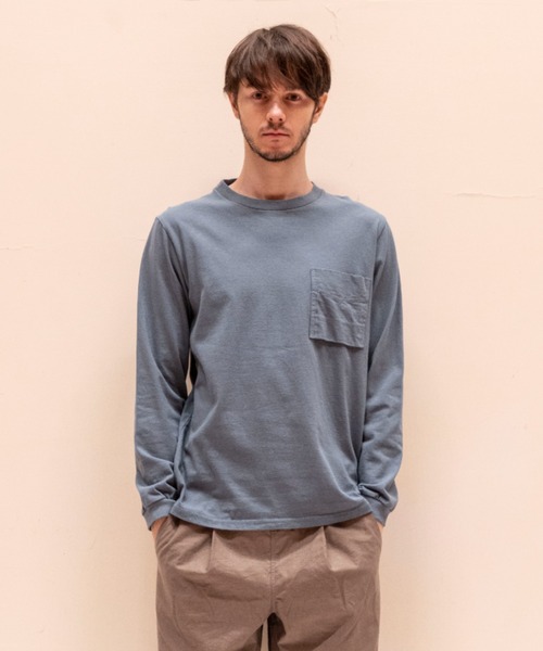 Jackman（ジャックマン）の「USA Cotton L/S Pocket T-Shirt（Tシャツ/カットソー・メンズ・ホワイト/ネイビー/ライトオリーブ/スミクロ/ブラック/ホワイト×グレー/キナリ/ローズ/コーラル/ライトブルーグレー/ネイビー系/ブラウン系その他/オフホワイト/ダークカーキ/サンドグレー/サックスブルー・SMALL/MEDIUM/LARGE/X-LARGE）」の13枚目の写真