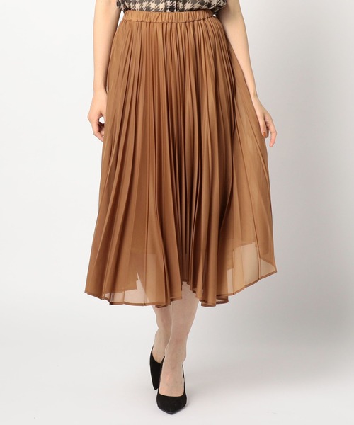 NARACAMICIE(ナラカミーチェ)の「トリコットジグザグヘムプリーツスカート(スカート・レディース・カーキ/キャメル/ブルー・MEDIUM)」の5枚目の写真