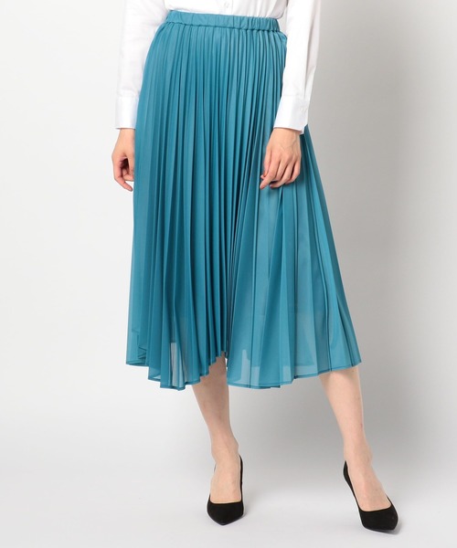 NARACAMICIE(ナラカミーチェ)の「トリコットジグザグヘムプリーツスカート(スカート・レディース・カーキ/キャメル/ブルー・MEDIUM)」の10枚目の写真