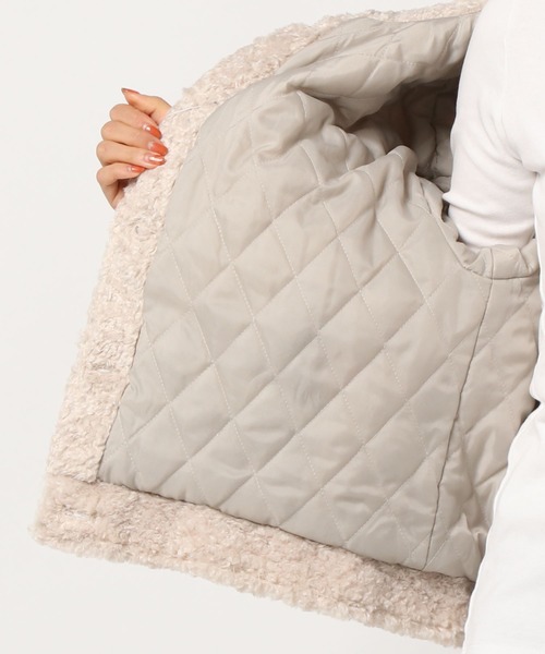 archives（アルシーヴ）の「ボア中綿キルトGジャン（その他アウター・レディース・アイボリー/ブラウン/ピンク系その他・MEDIUM）」の6枚目の写真