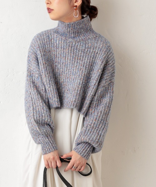 natural couture（ナチュラルクチュール）の「MIXヤーンほっこりプルオーバー（ニット/セーター・レディース・ブラウン/ピンク/ブルー・FREE）」の4枚目の写真