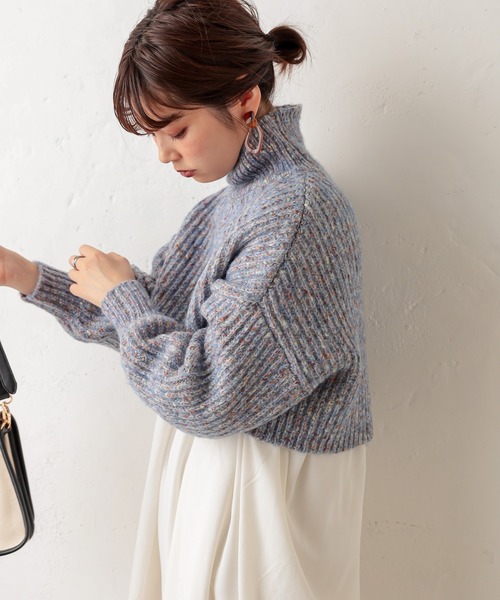 natural couture（ナチュラルクチュール）の「MIXヤーンほっこりプルオーバー（ニット/セーター・レディース・ブラウン/ピンク/ブルー・FREE）」の6枚目の写真