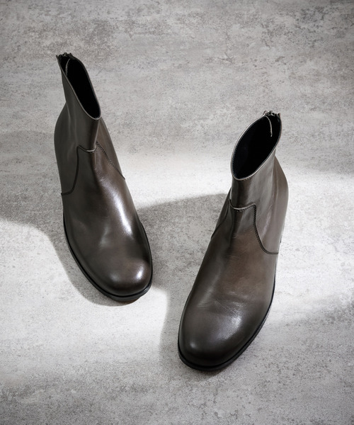PADRONE パドローネ / BL BACK ZIP BOOTS バックジップレザーヒール